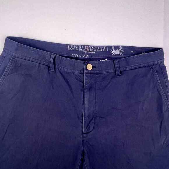 Coast Dock Shorts Men’s 38 Navy Blue Flat Front Chino Boating Fishing Nautical - Picture 3 of 15